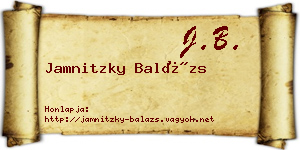 Jamnitzky Balázs névjegykártya